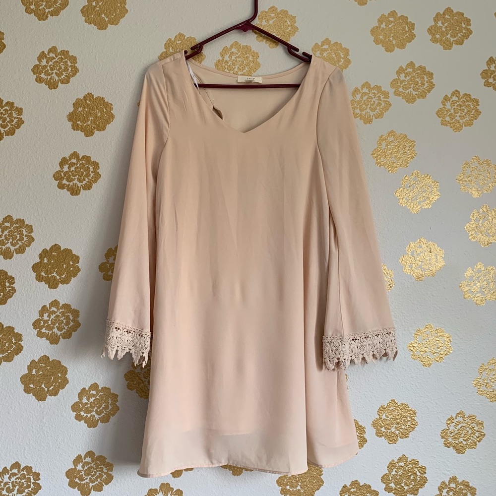 Cream long sleeve dress